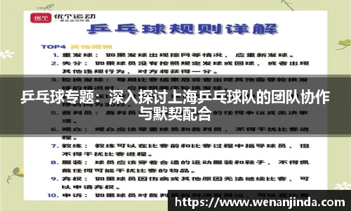 乒乓球专题：深入探讨上海乒乓球队的团队协作与默契配合